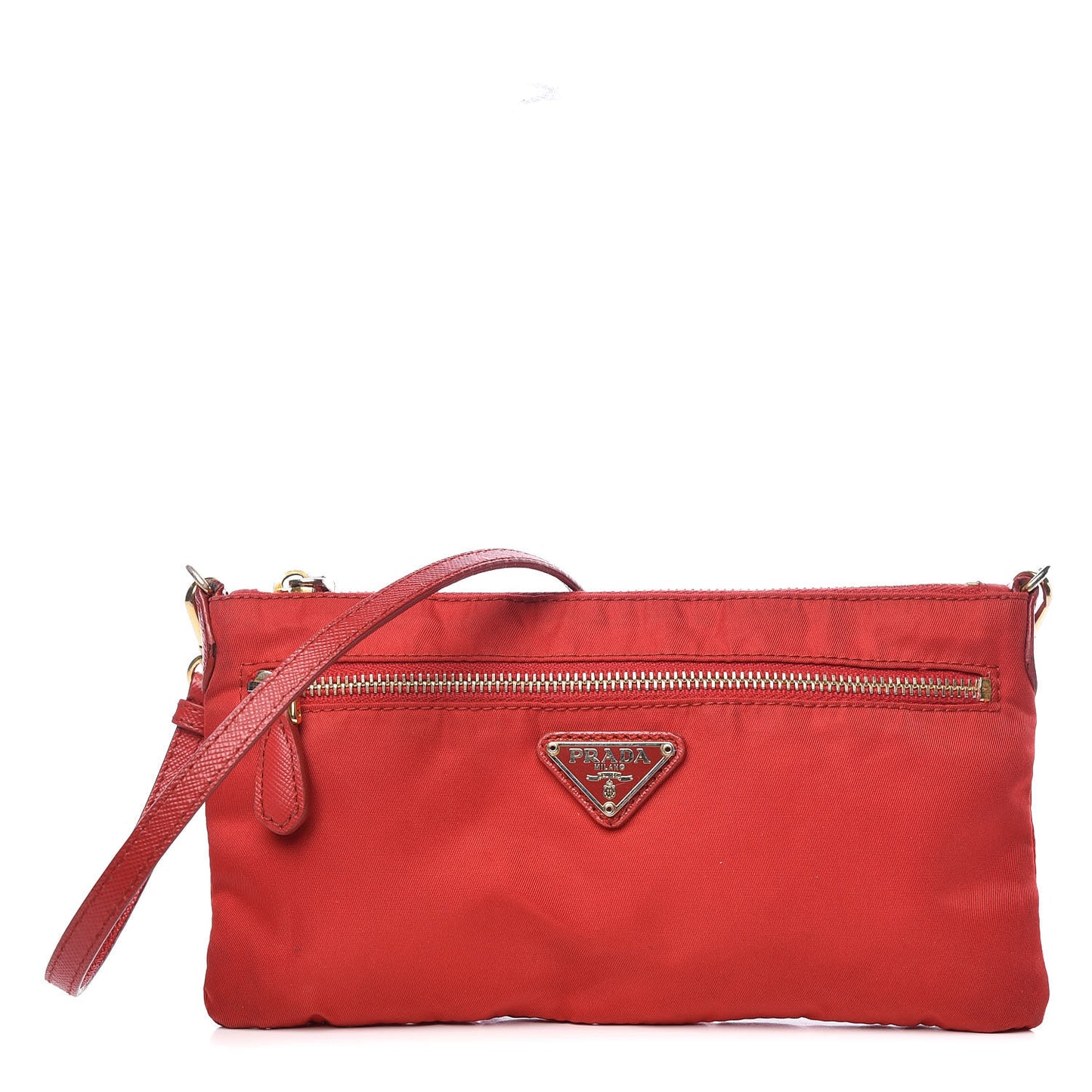 Tessuto Nylon Saffiano Shoulder Bag Rosso