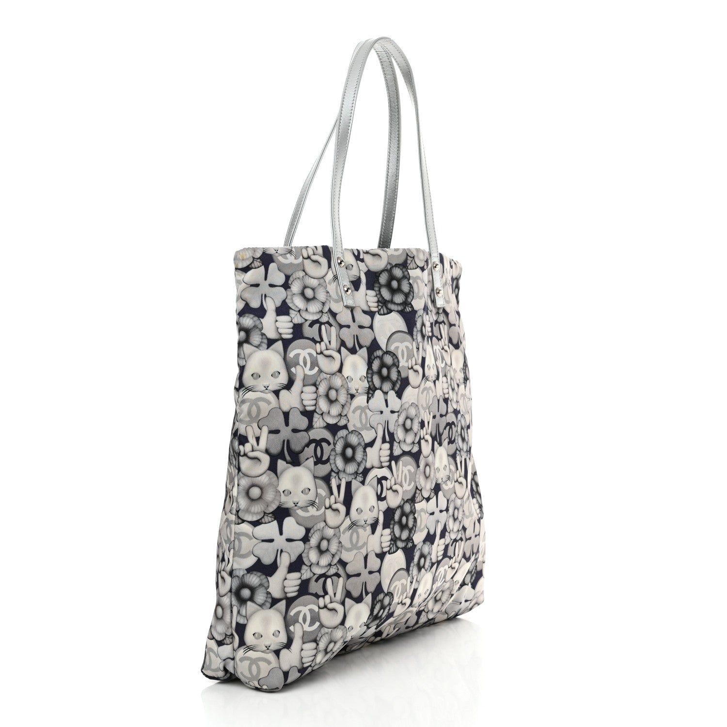 Chanel Nylon Cat Emoticon Tote Navy Silver 1739918 – FASHIONPHILE