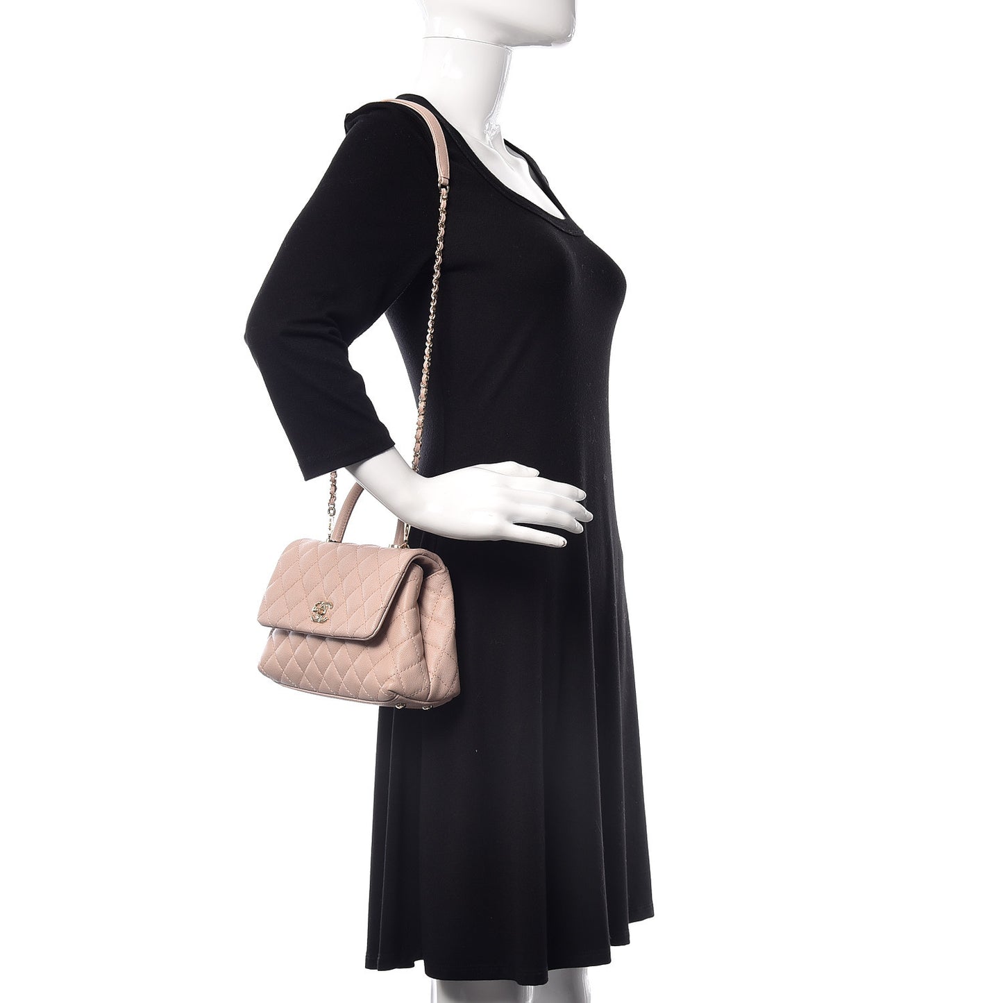 Caviar Quilted Mini Coco Handle Flap Pink