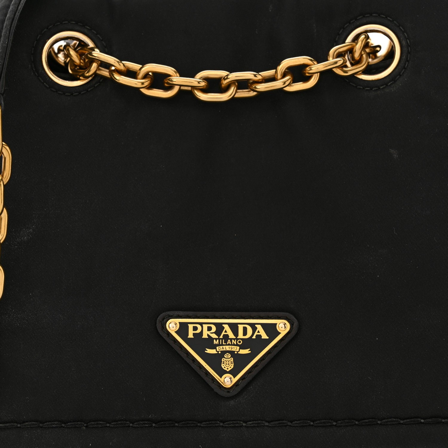 Prada Tessuto Nylon Chain Flap Shoulder Bag Black 7 of 17