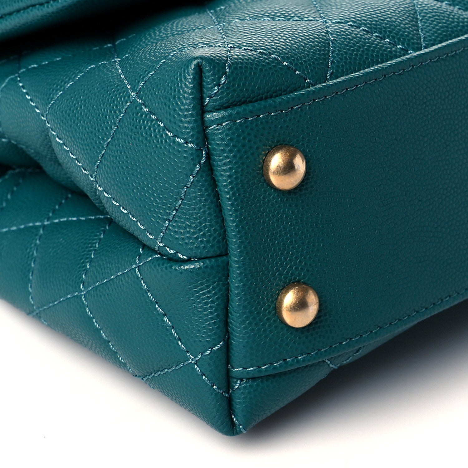 Chanel Caviar Quilted Mini Coco Handle Flap Green 9 of 11
