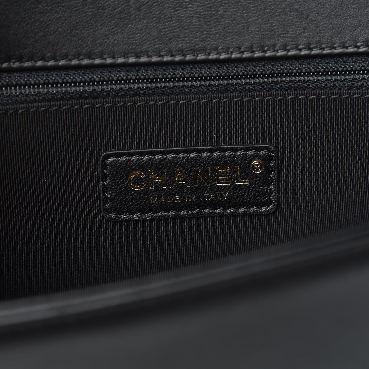 Lambskin Quilted Large Boy Flap Black