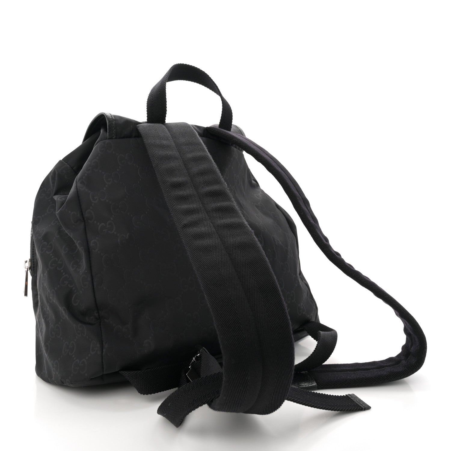 Gucci Nylon Monogram Medium Light Single Buckle Backpack Black 3 of 11