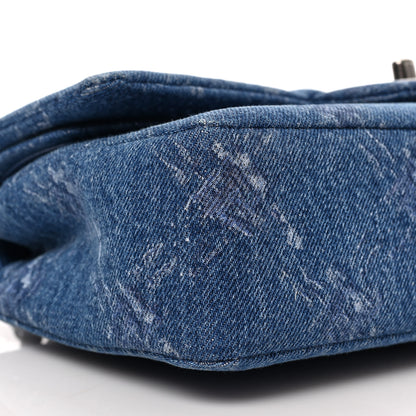 Chanel Denim Bleached Chain Medium Double Flap Blue 7 of 8