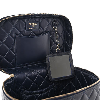 Chanel Caviar Quilted Large Vanity Pouch Navy 6 of 13