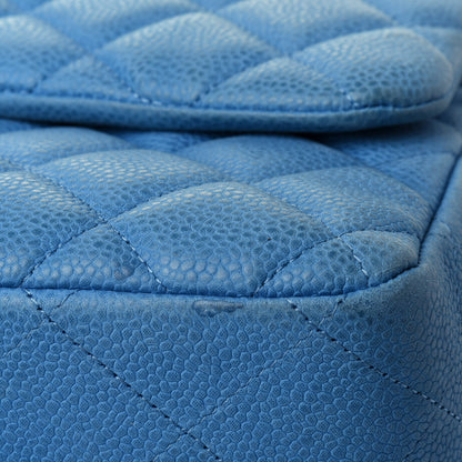 Chanel Caviar Quilted Jumbo Double Flap Blue 5 of 5