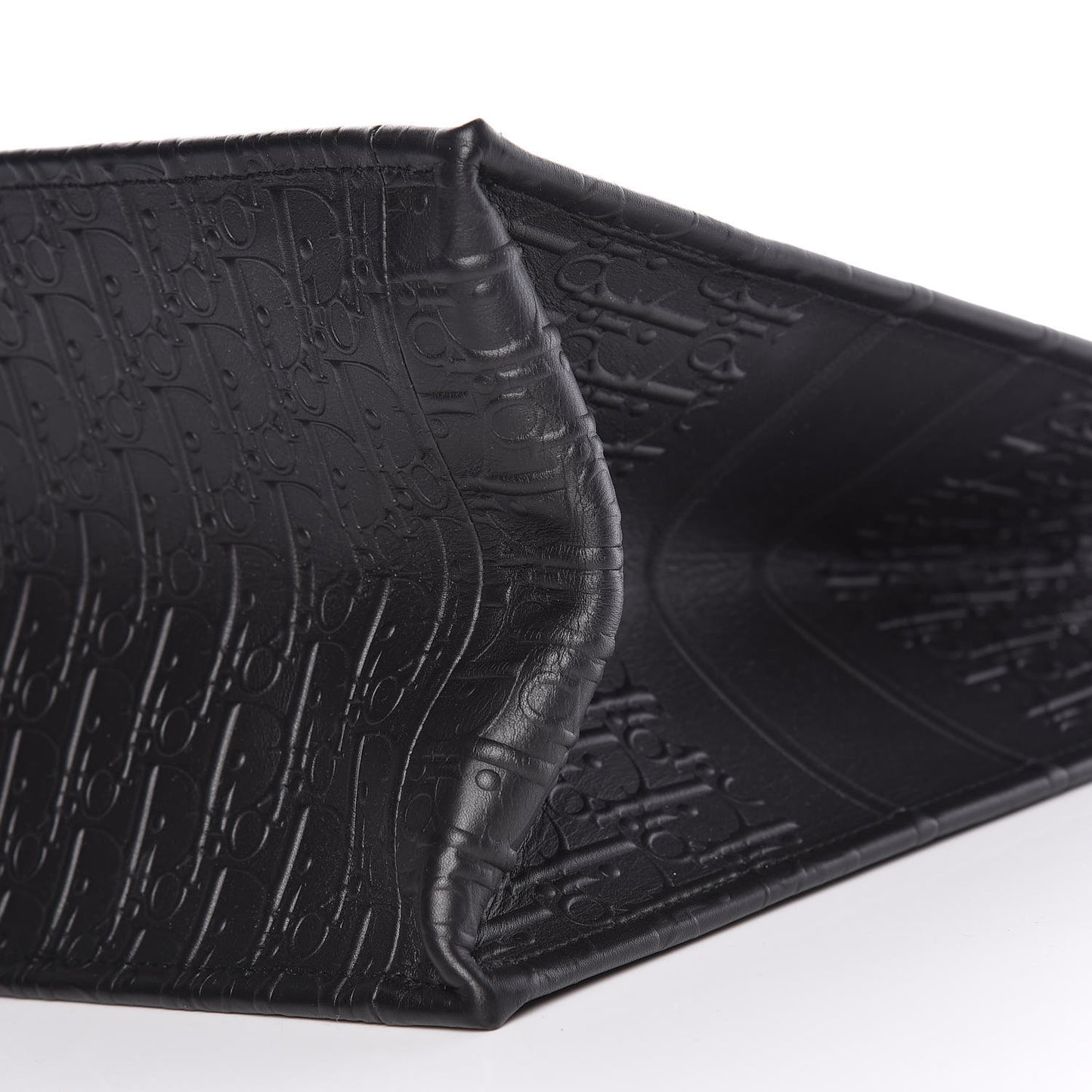 Oblique Calfskin Embossed Book Tote Black