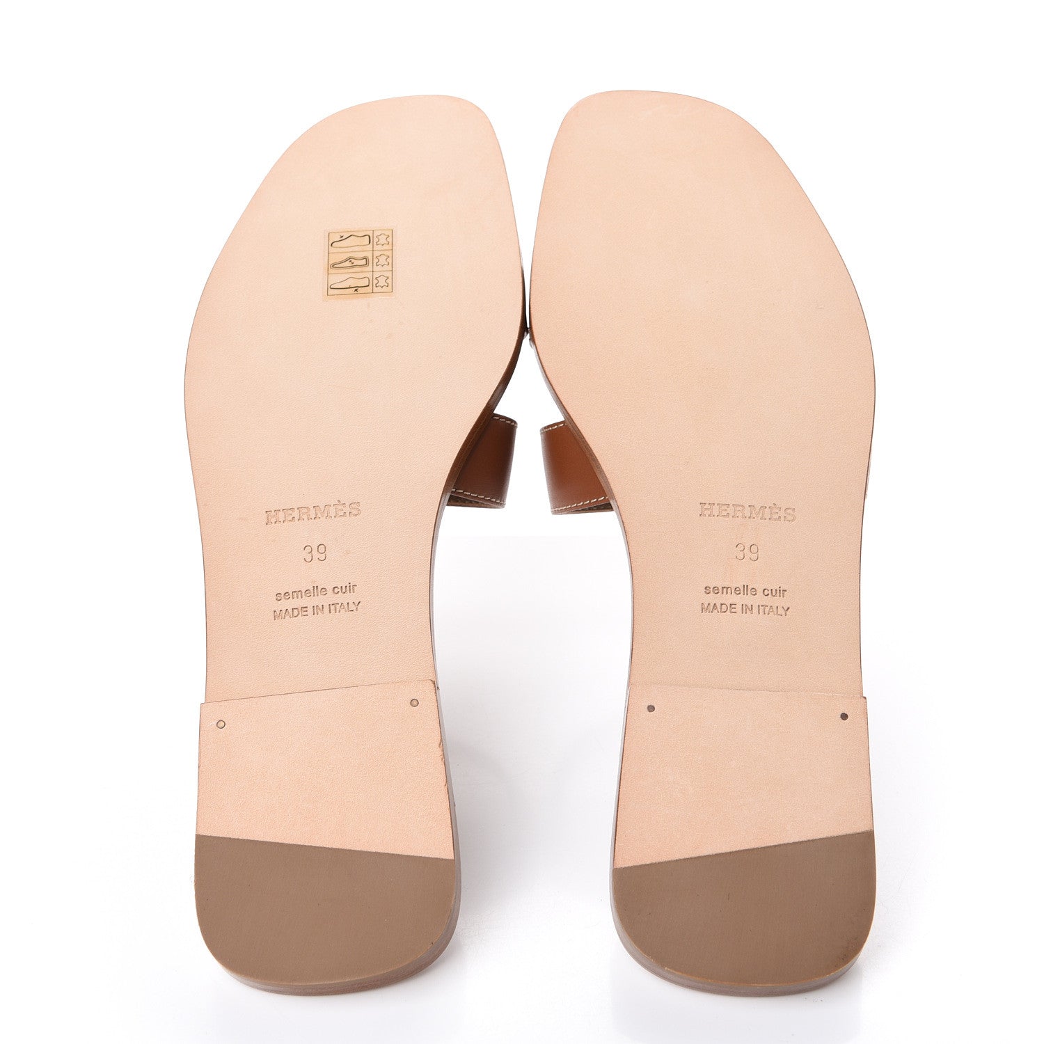 Hermes Box Calfskin Oran Sandals 39 Gold 5 of 8