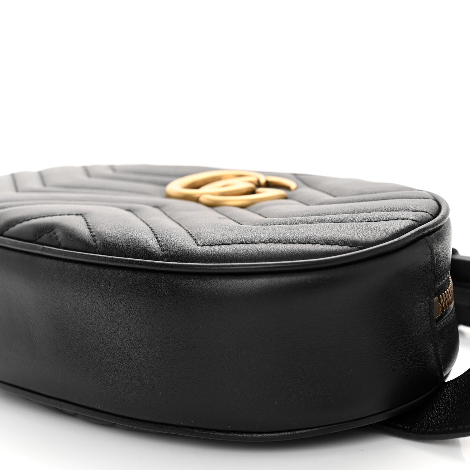 Gucci Calfskin Matelasse GG Marmont Belt Bag 85 34 Black 10 of 11