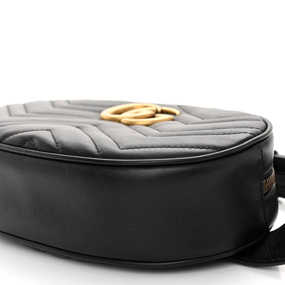 Gucci Calfskin Matelasse GG Marmont Belt Bag 85 34 Black 10 of 11