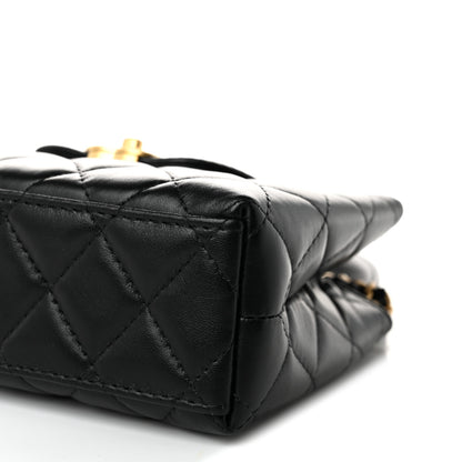 Chanel Shiny Aged Calfskin Quilted Nano Kelly Shopper Black 9 of 10