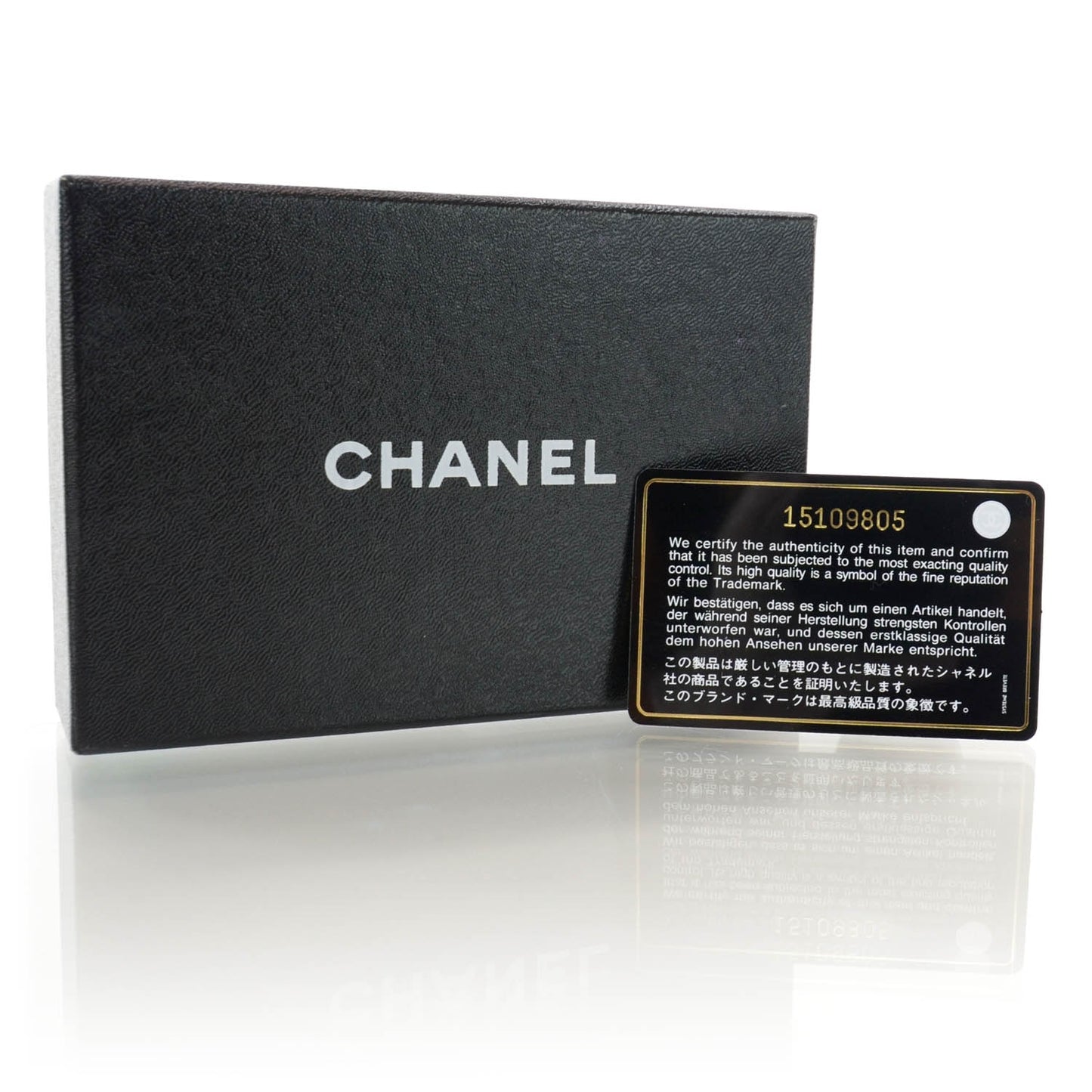 Lambskin Camellia Embossed Key Holder Case Black