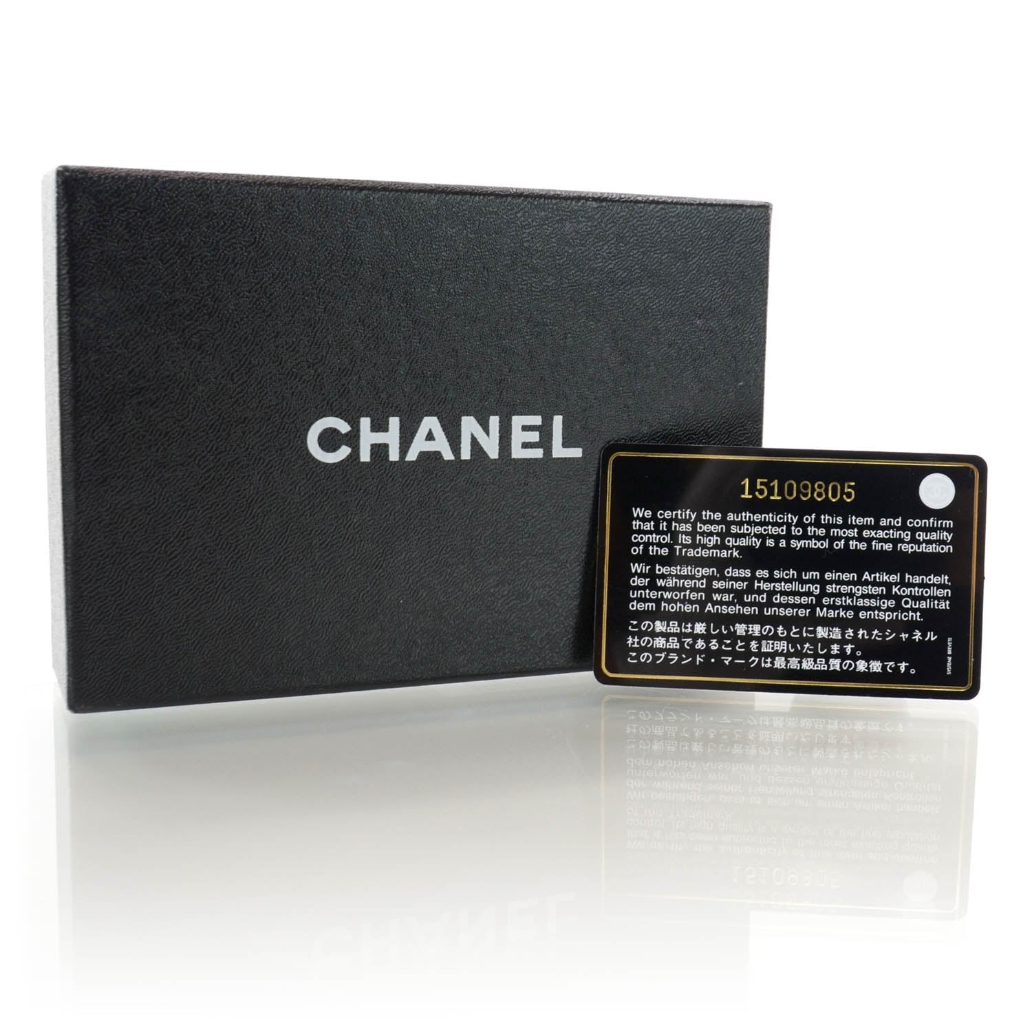 Chanel Lambskin Camellia Embossed Key Holder Case Black 9 of 9