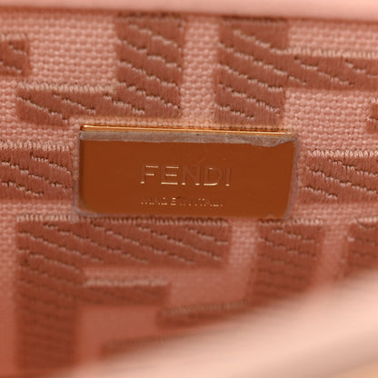 Fendi Vitello Seta Canvas FF Embroidered Mini Peekaboo Iconic Satchel Rosa Confetto 6 of 12