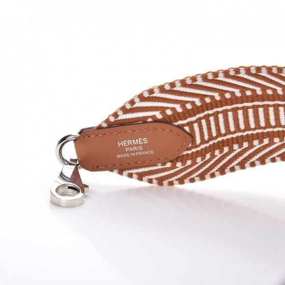 Toile Swift 50mm Sangle Cavale Shoulder Strap Ecru Beige Gold