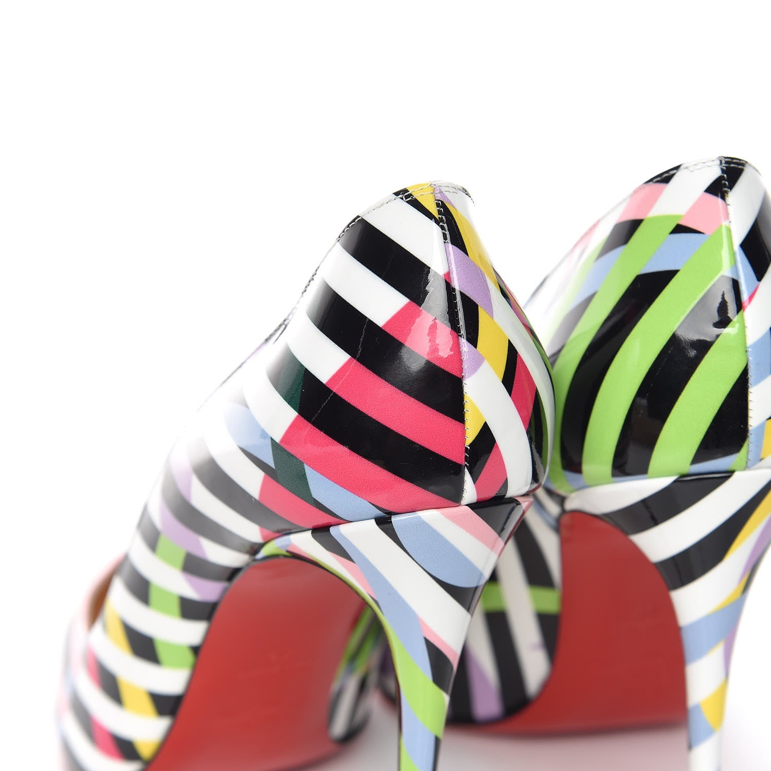 Christian Louboutin Patent Cinestripes Pigalle Follies 100 Pumps 41 Multi 12 of 13