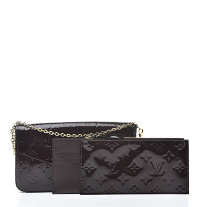 Louis Vuitton Vernis Pochette Felicie Chain Wallet Amarante 3 of 15
