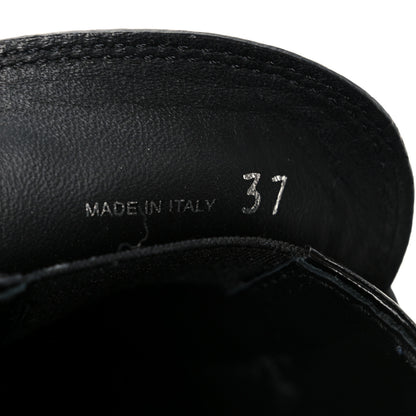 Prada Spazzolato Metal Triangle Logo 50mm Loafers 37 Black 10 of 10