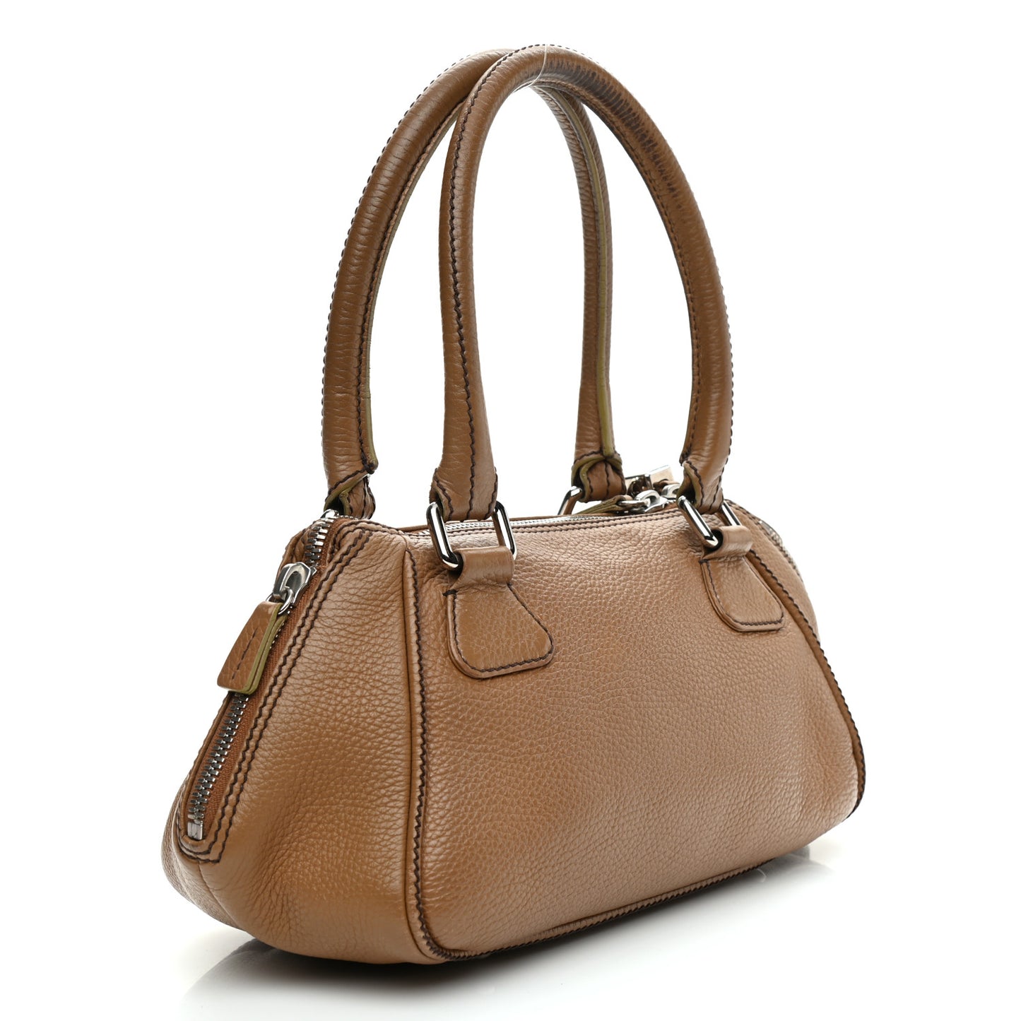 Calfskin Small Tassel Bowler Light Brown