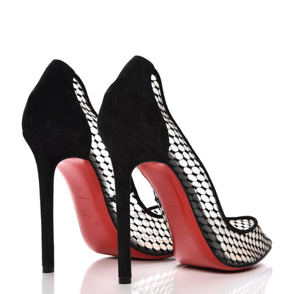 Christian Louboutin Mesh Suede Pigaresille 120 Pumps 38 Black 4 of 7