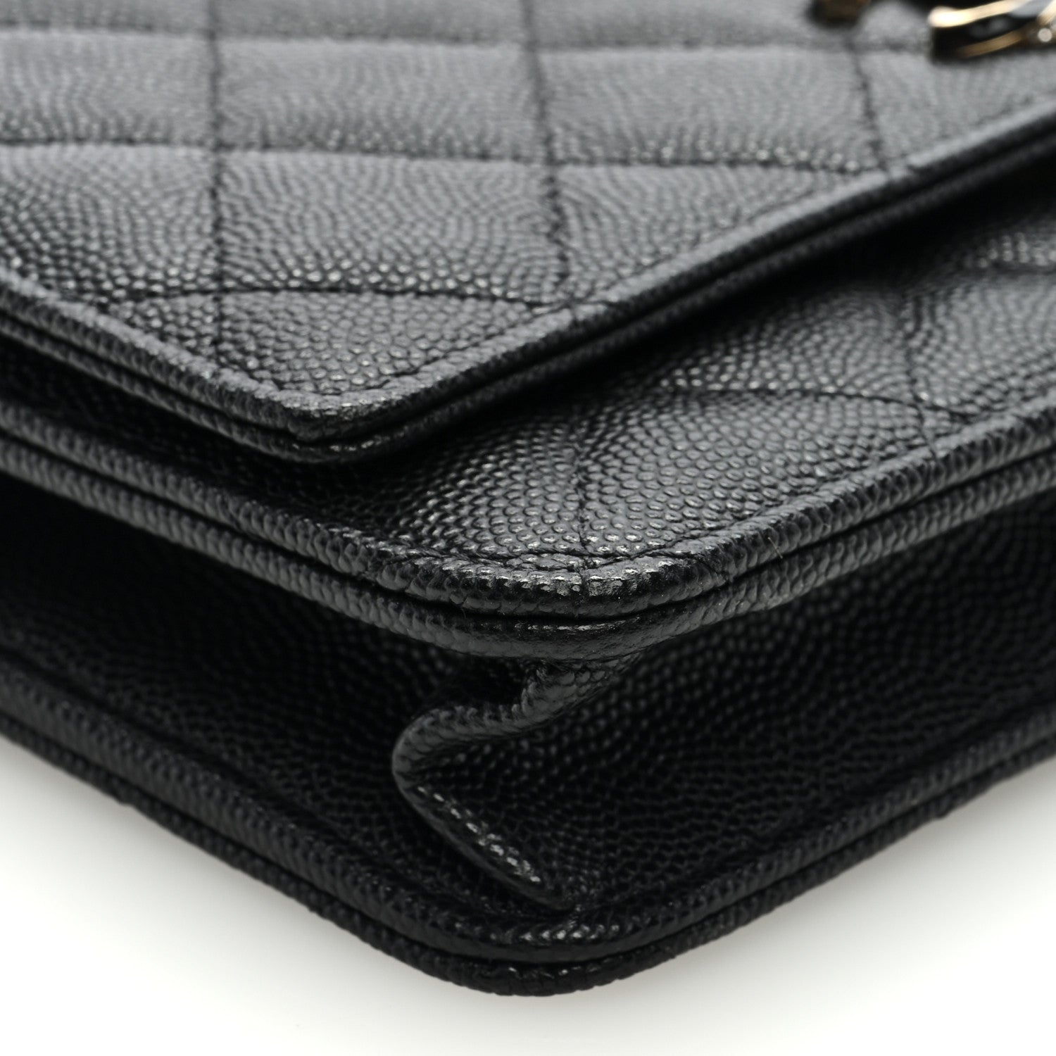 Chanel Caviar Quilted Crystal Enamel CC Wallet On Chain WOC Black 8 of 9