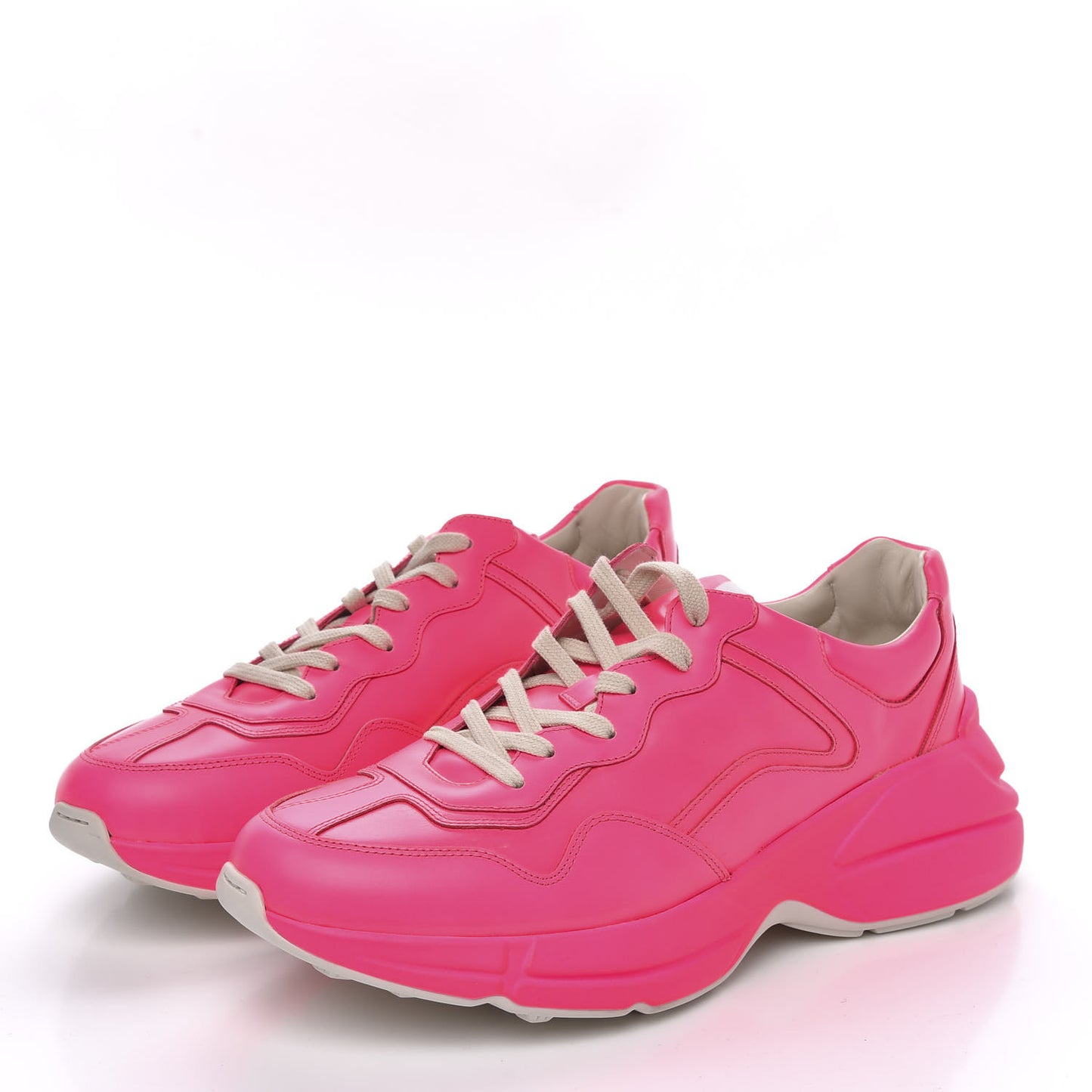Calfskin Mens Rhyton Sneakers 9 Fuxia Fluo