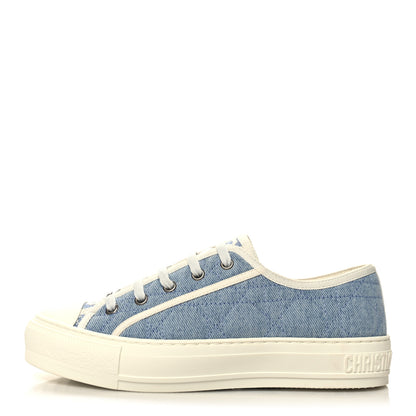 Christian Dior Denim Cannage Walk'N'Dior Low Top Sneakers 37.5 Dynamic Blue 1 of 10