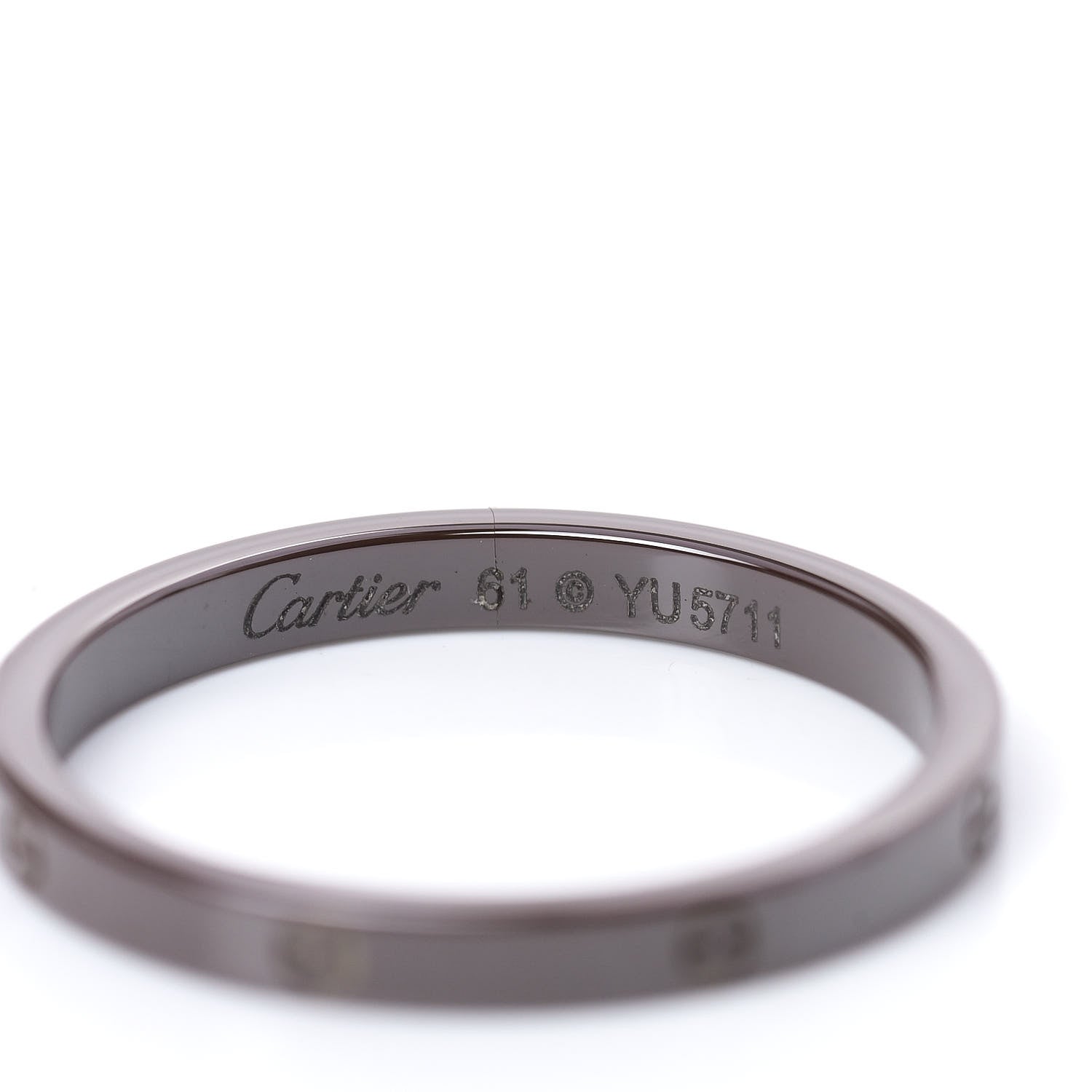 Cartier 18K Pink Gold Diamond Ceramic LOVE Ring Set 61 9.5 7 of 7