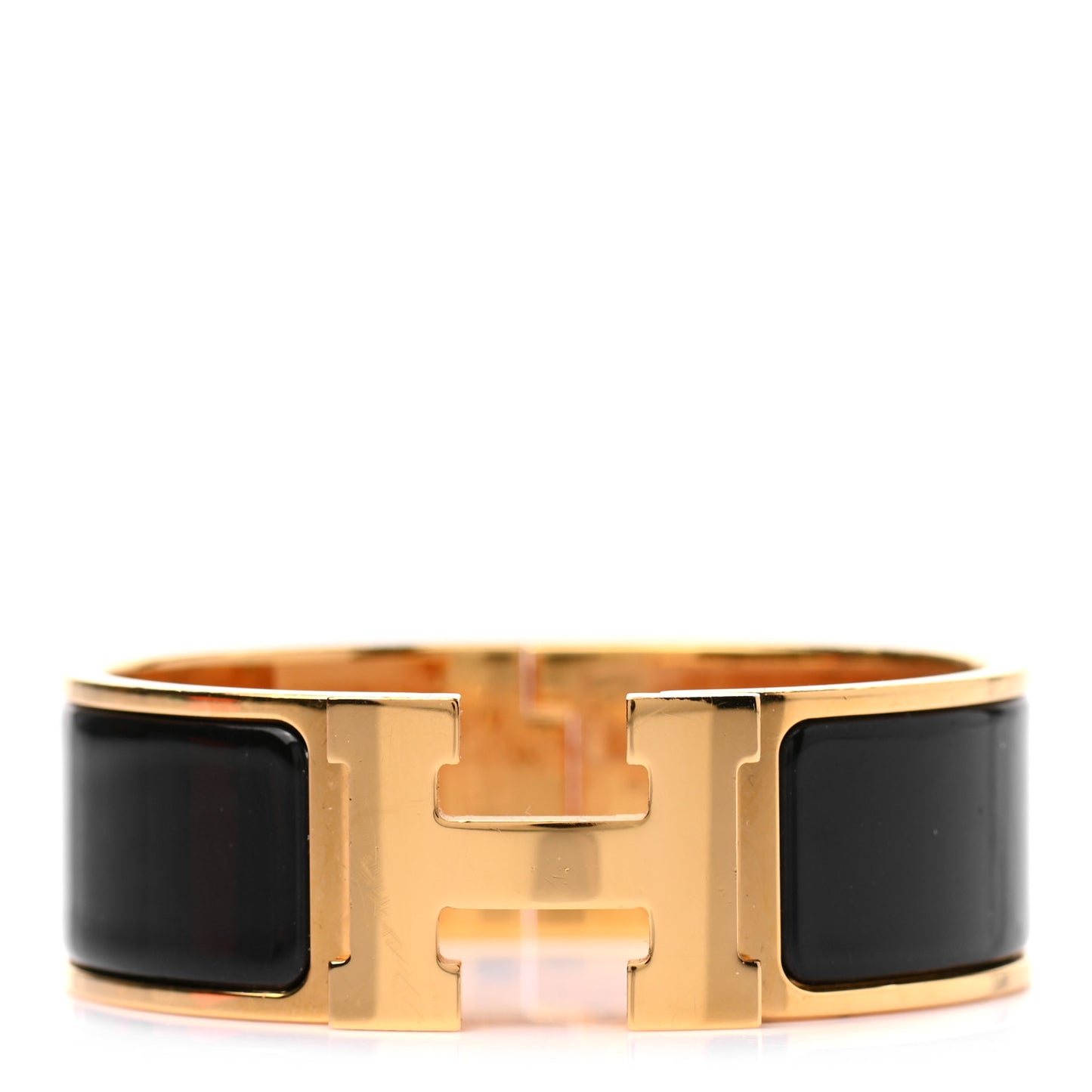 Enamel Wide Clic Clac H Bracelet PM Black