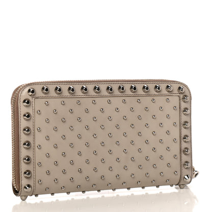 Prada Spazzolato Studded Zip Around Wallet Quarzo 3 of 8