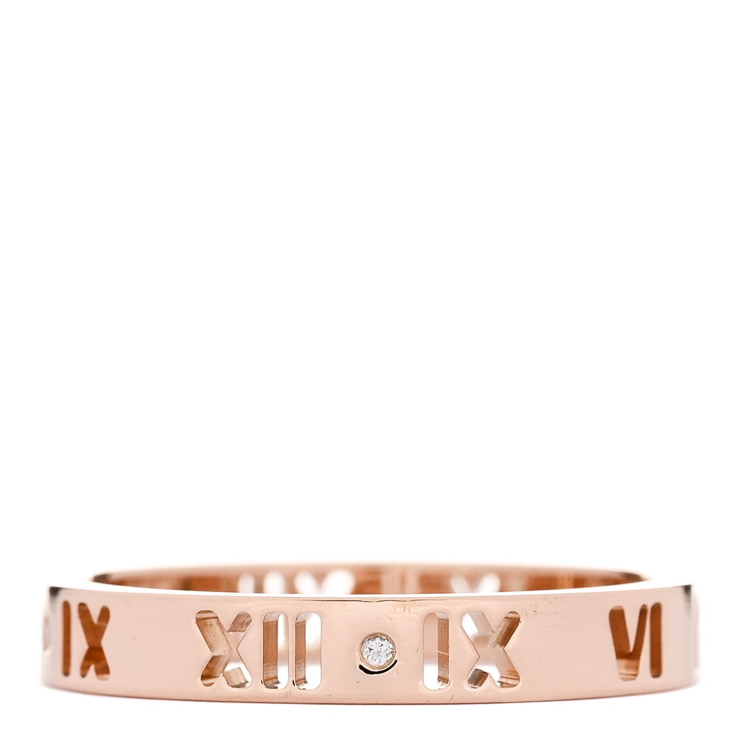 18K Rose Gold Diamond Narrow Atlas Pierced Ring 60 9.25