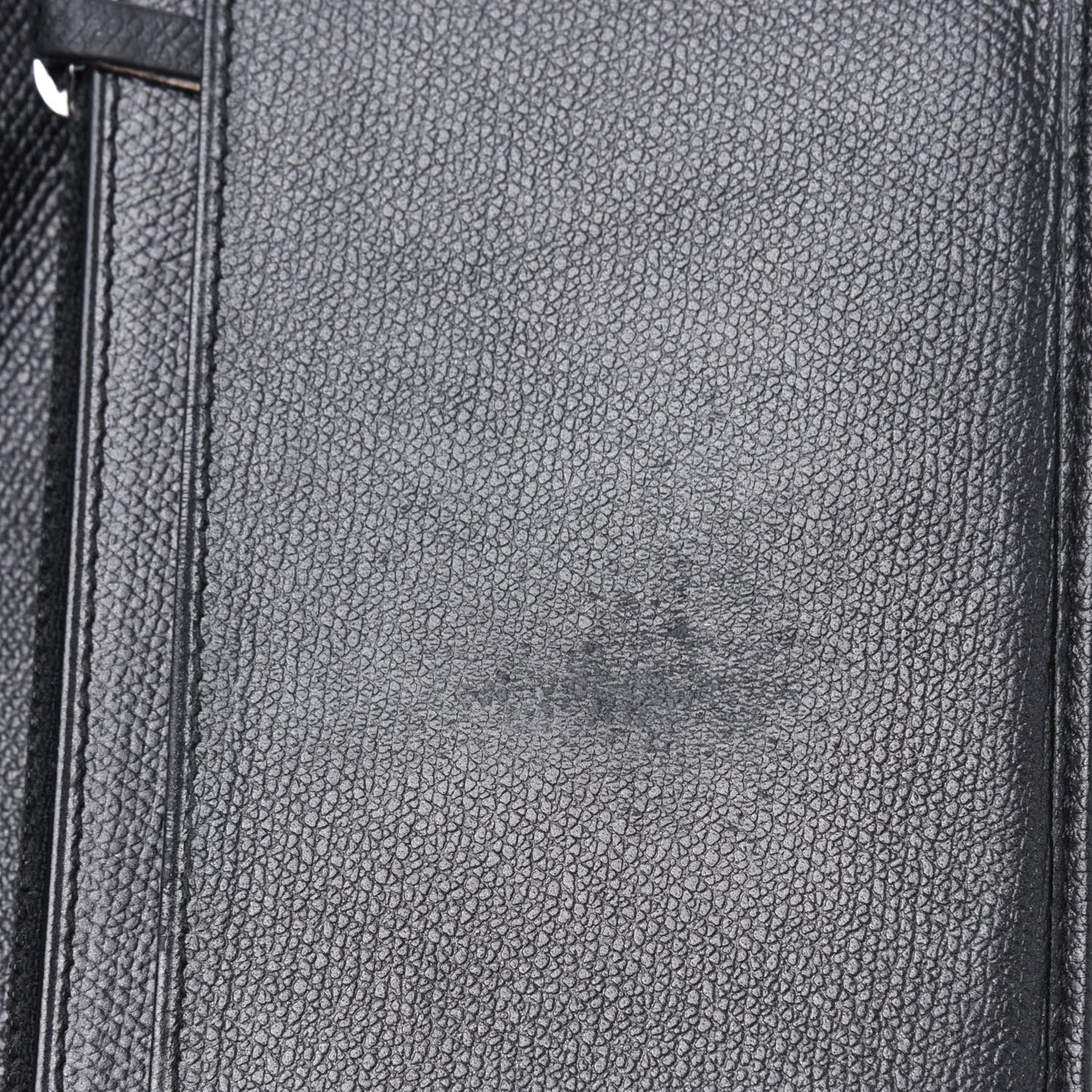 Grained Calfskin CC Button Yen Wallet Black