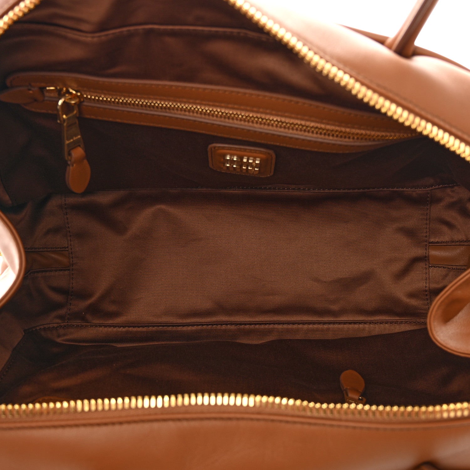 Miu Miu Soft Calf Softy Beau Top Handle Bag Cognac 5 of 9