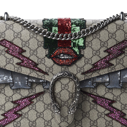 Gucci GG Supreme Monogram Lightning Embroidered Medium Dionysus Shoulder Bag Beige 10 of 10