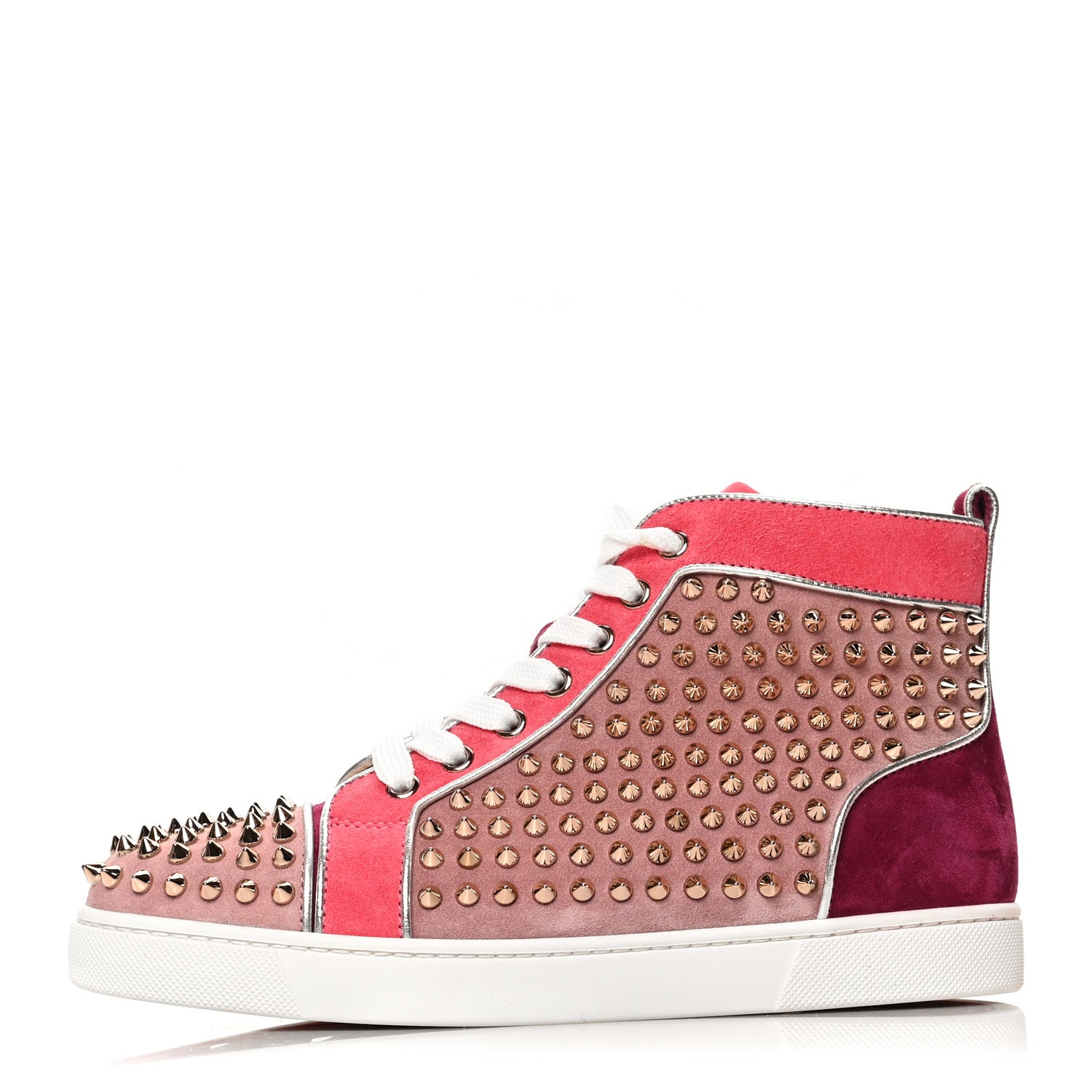 Christian Louboutin Veau Velours Womens Colorblock Louis Spikes Flat Sneakers 38.5 Multicolor 1 of 8
