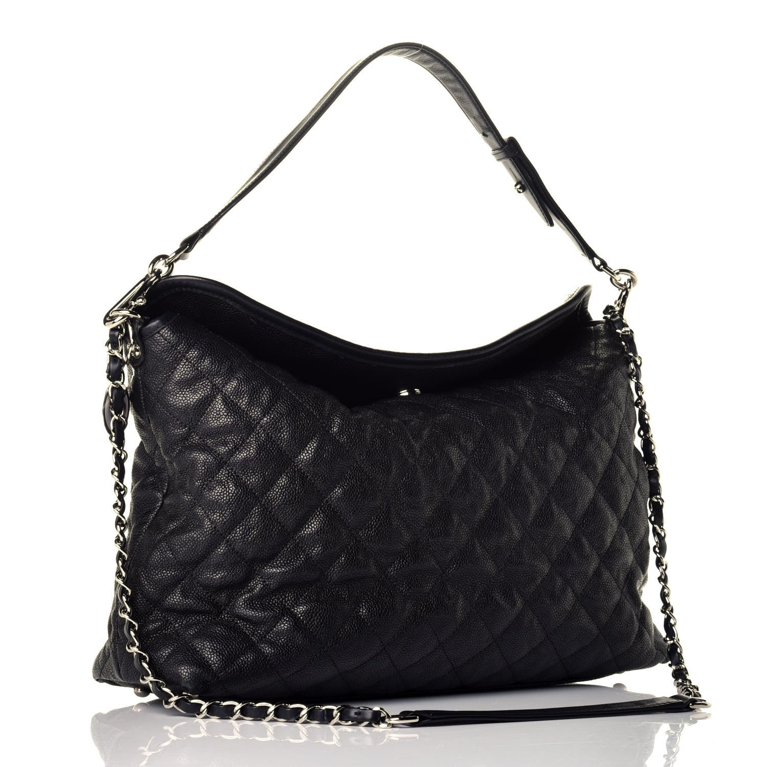 Chanel Caviar Quilted French Riviera Hobo Black 4 of 10