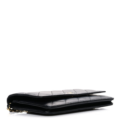 Chanel Lambskin Quilted Wallet On Chain WOC Black 4 of 11