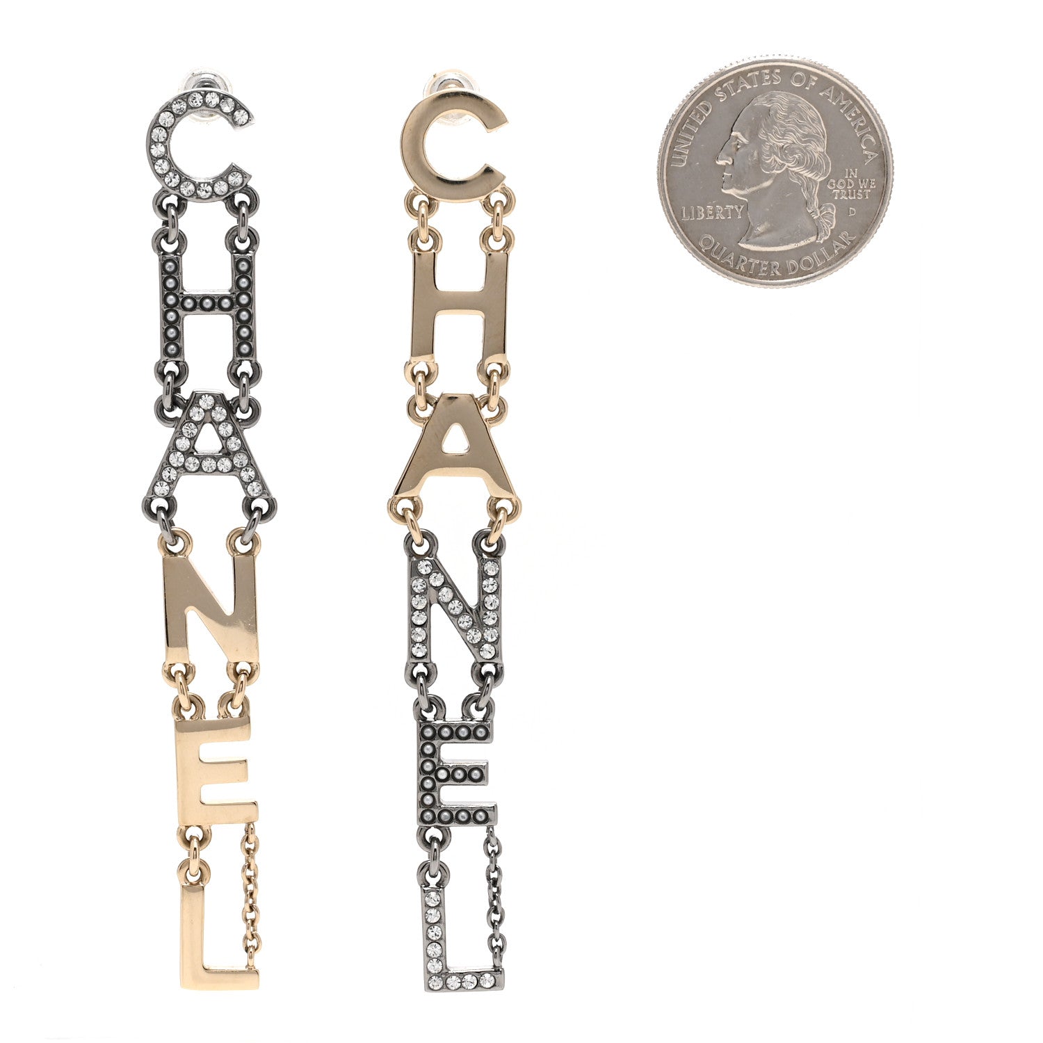 Chanel Crystal Pearl Chanel Bright Young Things Earrings Gold Ruthenium 2 of 4