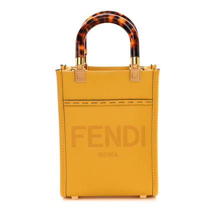 Fendi Vitello King Plexiglass Logo Embossed Mini Fendi Sunshine Shopper Tote Mimosa 1 of 8