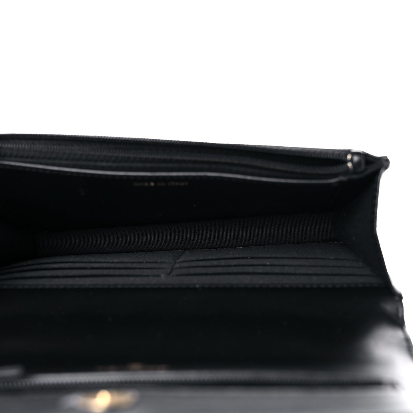 Shiny Caviar Quilted Pick Me Up Wallet On Chain WOC Black