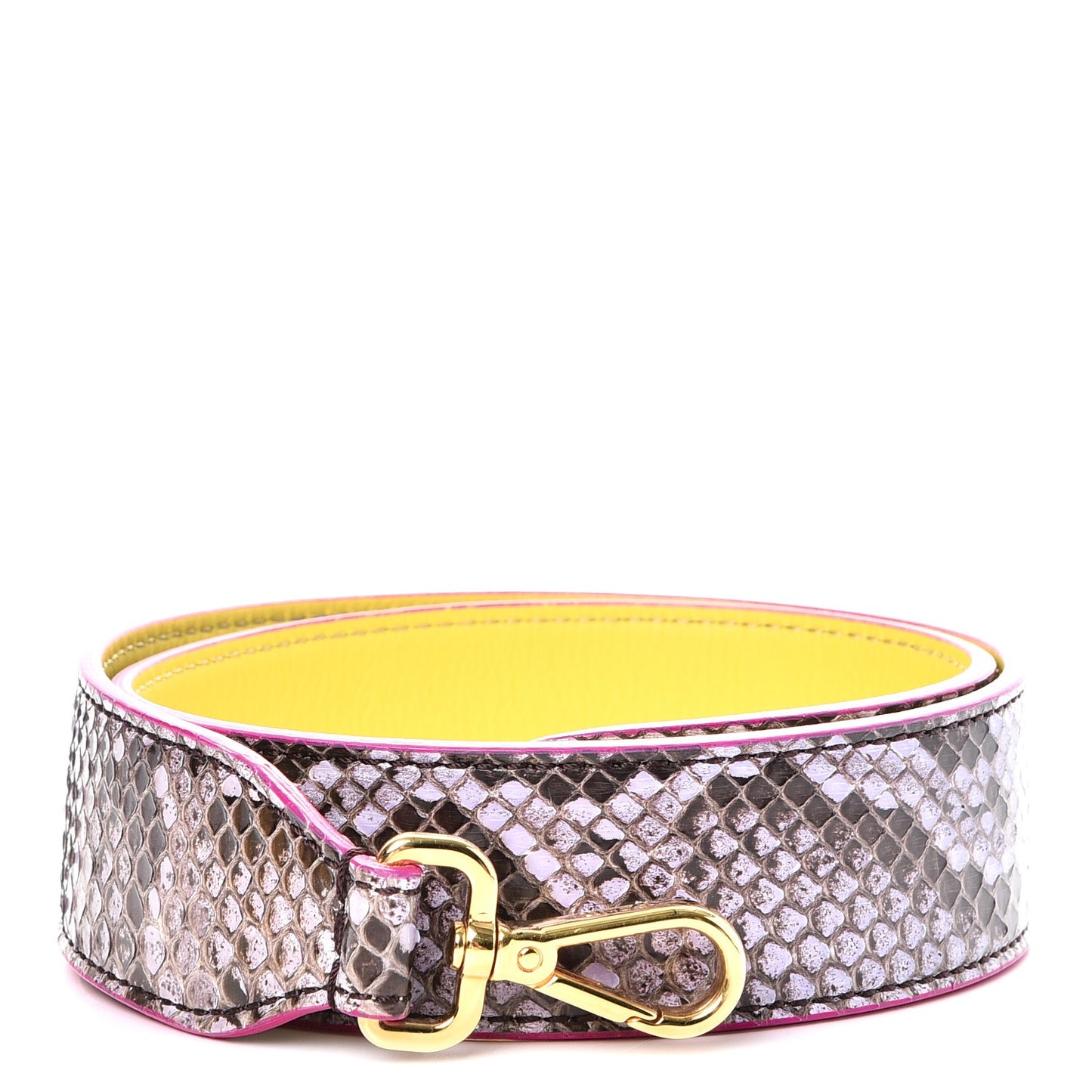 Shiny Python Vitello Dolce Strap You Purple Yellow