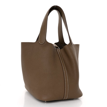 Hermes Taurillon Clemence Picotin Lock 22 MM Etoupe 3 of 11