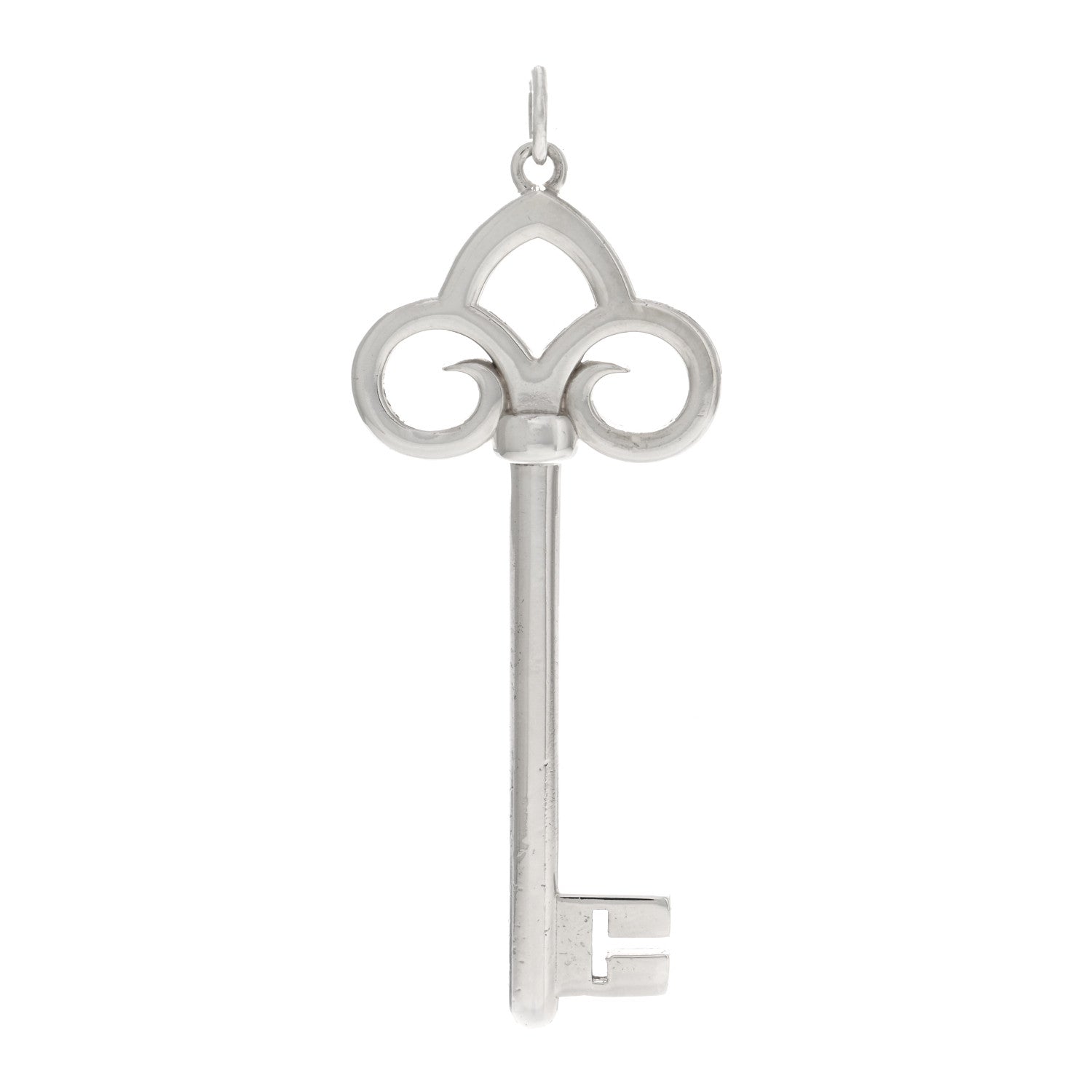 Tiffany Sterling Silver Fleur De Lis Key Pendant 1 of 3