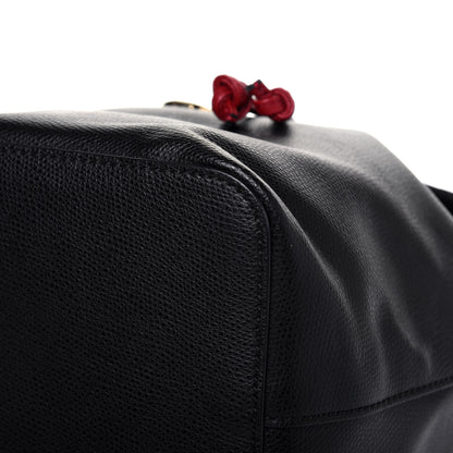 Fendi Vitello Cruise Bi-Color FF 1974 Embossed F is Fendi Drawstring Backpack Black Fragola Maya 13 of 20