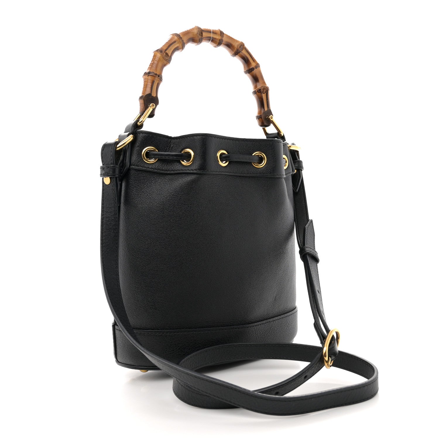 Gucci Softy Wonka Textured Dollar Calfskin Mini Diana Bucket Bag Black 3 of 12