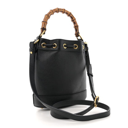 Gucci Softy Wonka Textured Dollar Calfskin Mini Diana Bucket Bag Black 3 of 12