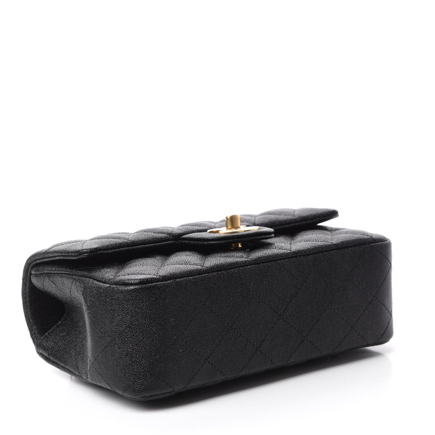 Caviar Quilted Mini Top Handle Rectangular Flap Black