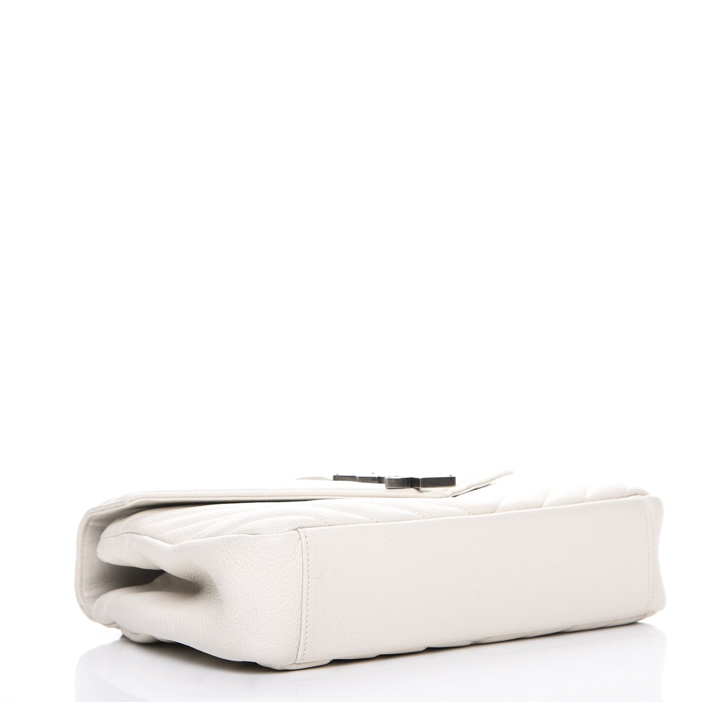 Sheepskin Matelasse Monogram Medium College Bag Dove White