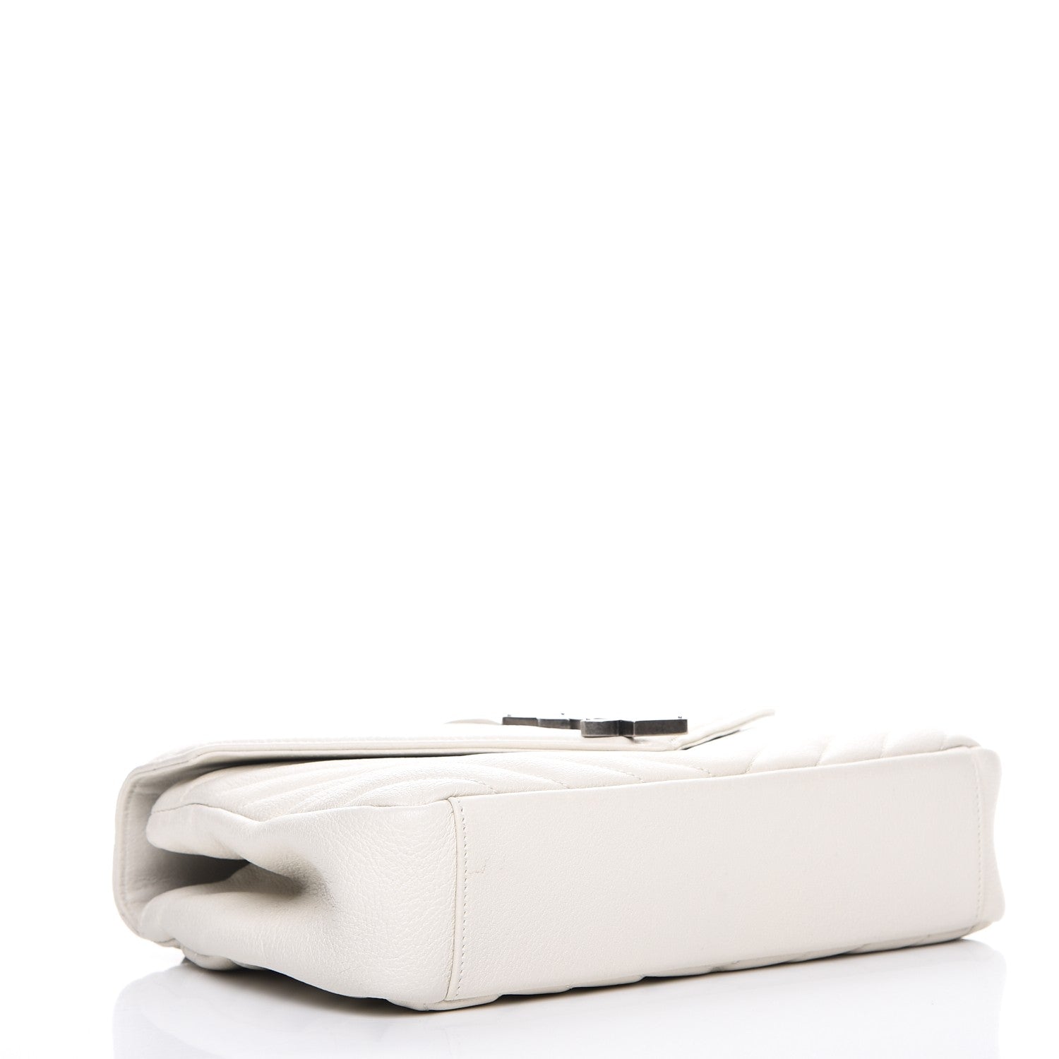 Saint Laurent Sheepskin Matelasse Monogram Medium College Bag Dove White 4 of 11