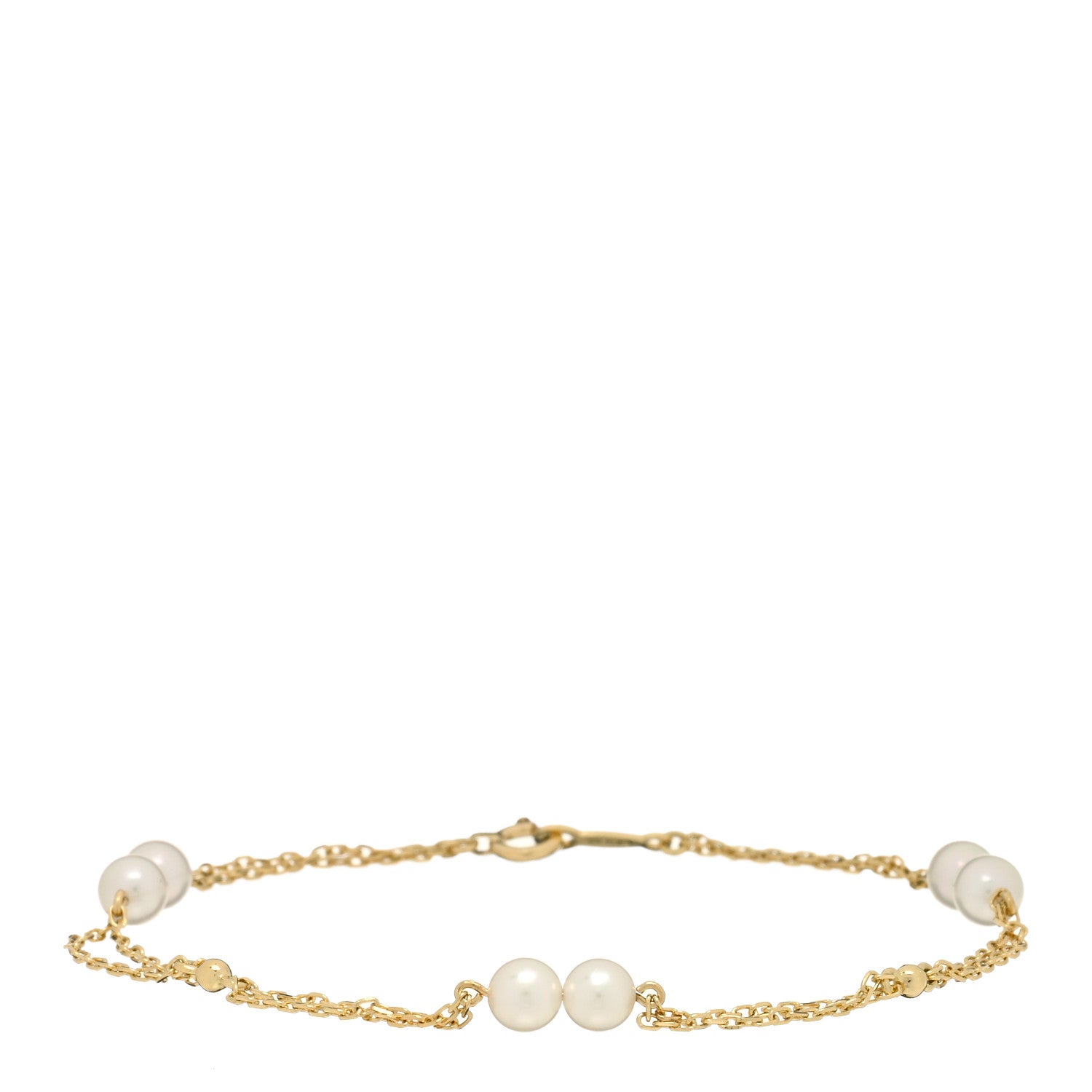 Mikimoto 18K Yellow Gold Akoya Pearl 4.5-5mm Station Bracelet 1 of 3